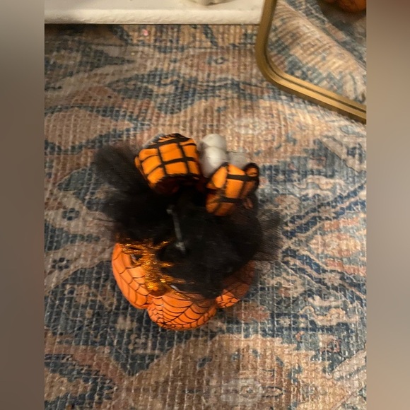 3 Tier Pumpkin Decor Statment Piece with Skulls & Spiders - Picture 4 of 4